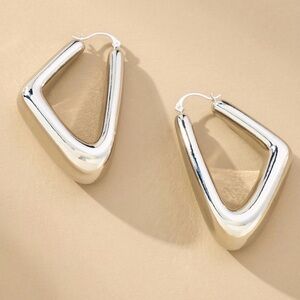 Anthropologie Chunky Triangle Hoop Earrings